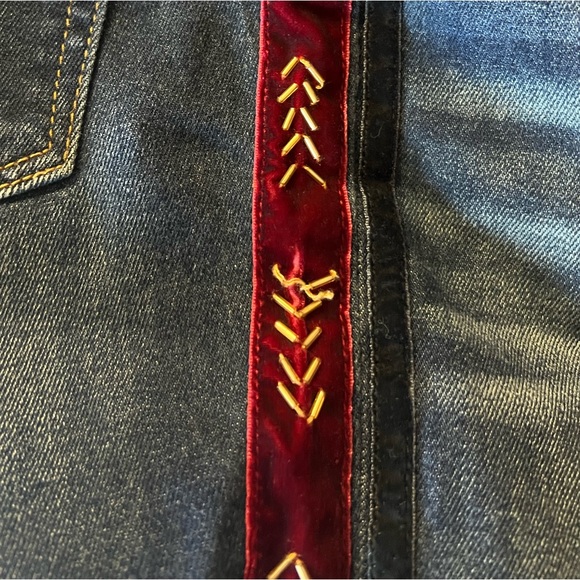 MISS ME Velvet Side Stripe Ankle Skinny Denim Jeans Sz 28 Stretch MSRP $99 Beads - Picture 12 of 14
